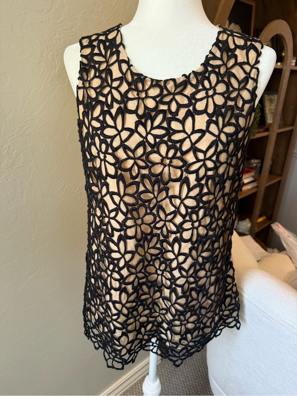 Lela Rose Target Neiman Marcus Guipure Lace Silk Blend Top M 2012